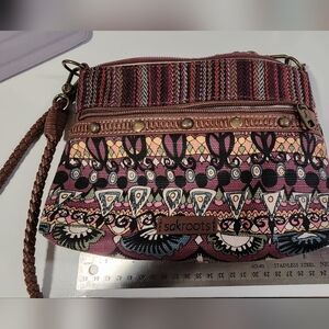 Sakroots Burgundy and Black Patterned Clutch